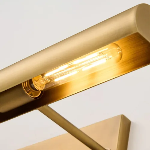 Vista 4 de Luz de imagen de latón para pared: 24 pulgadas, cableada, regulable, vintage, dorado, cepillado, galería, iluminación artística sobre marco