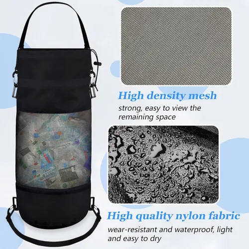 Vista 4 de Gersoniel Bolsas de basura portátiles para barcos, contenedores de accesorios para barcos, bolsas de basura de malla de aro mediano, reutilizables