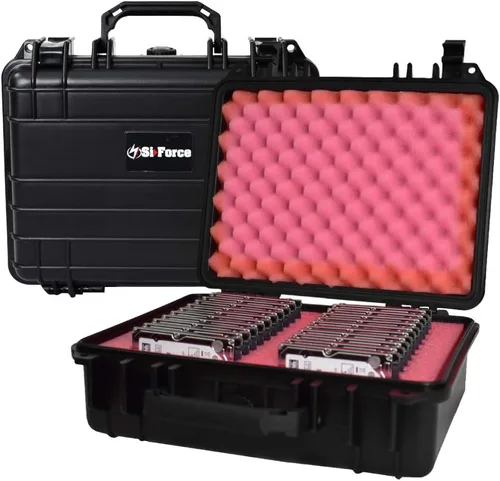 Vista 9 de Estuche de transporte resistente para disco duro, protege los discos duros (L4, discos duros de 4 x 3.5 pulgadas)