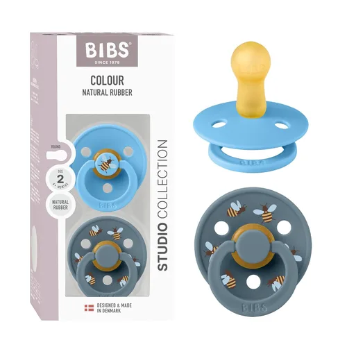 Vista 16 de BIBS - Chupetes de bebé, juego de 2 Studio Chupete redondo con tetina de goma natural sin BPA Chupete de látex libre de BPA Fabricado