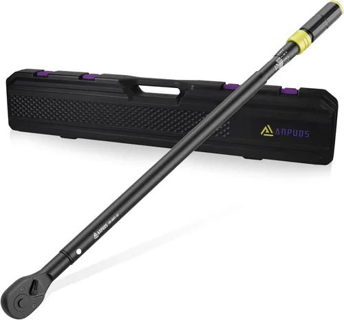 Vista 10 de Llave dinamométrica de clic de 3/8 de pulgada, 5-45 pies-libras/6.8-61 Nm, de doble dirección, aluminio ligero, 72 dientes, llave dinamométrica