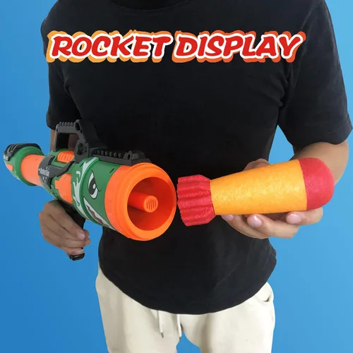 Vista 2 de Gantan Toy Rocket Barrel Launcher-Fires - Cohetes de espuma incluye 6 cohetes compatibles con RL Blaster, juego de disparos, pistola de juguete Air