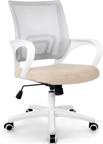 Vista 11 de ETONEX Silla de oficina con cojín ergonómico de respaldo medio, soporte lumbar, ajustable, giratoria, silla de escritorio para videojuegos, cómoda