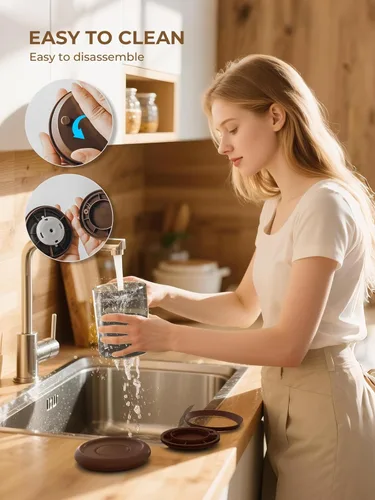 Vista 6 de Recipiente de vidrio para café molido hermético de 10 oz – Bote de café molido con tapa Pop Top y válvula de CO₂, recipiente de granos de café