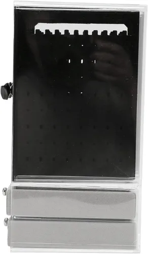 Vista 2 de RXMORI Caja de almacenamiento de pernos prisioneros tipo cajón, caja de protección de pendientes flocado, soporte colgante a prueba de polvo