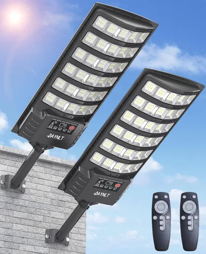 Vista 10 de JAYNLT Luces solares para exteriores, 5 modos de iluminación, foco solar de seguridad con sensor de movimiento y del atardecer al amanecer y control
