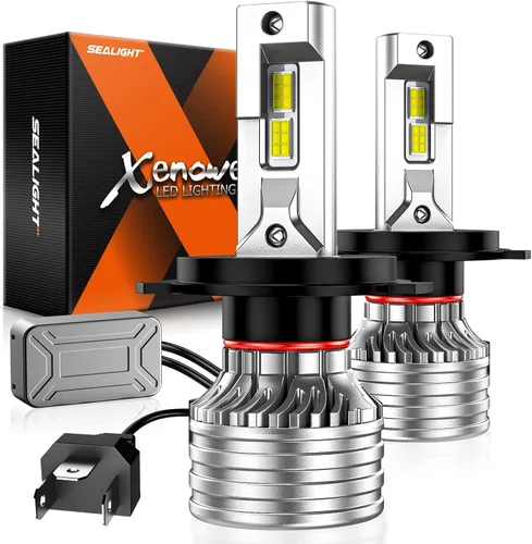 SEALIGHT Bombillas X4I H4/9003/HB2, bombillas antiniebla para faros delanteros H4, con anillo de bloqueo ajustable, ventilador de refrigeración,