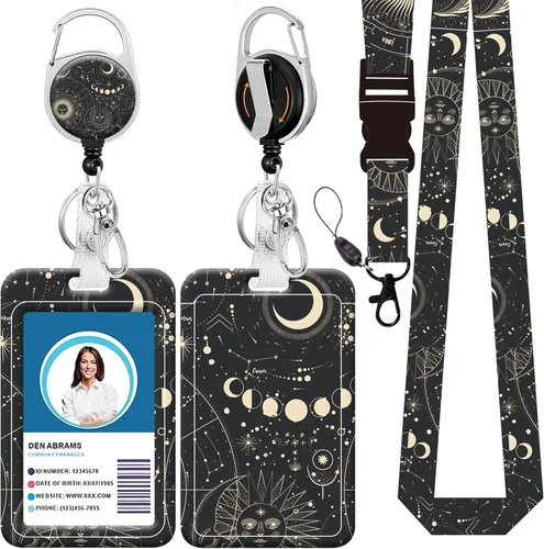 Vista 41 de Cordón para insignia y soporte para credencial de identificación, carretes retráctiles de insignia con clip para cinturón de carrete de mosquetón