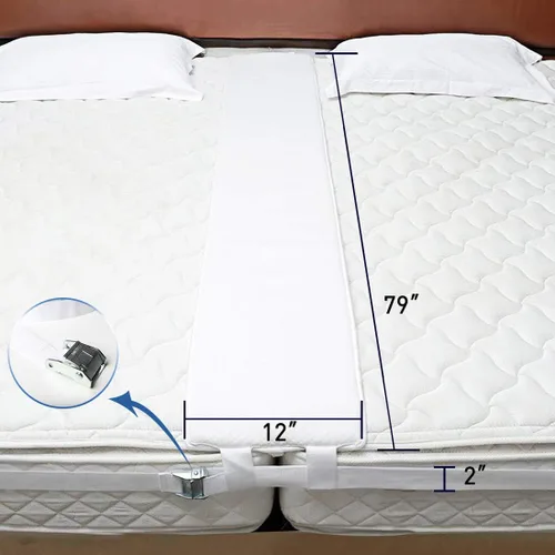Vista 8 de HITOMEN Puente de cama, kit de convertidor de cama individual a King, relleno de huecos de cama con correa, conector de colchón