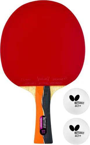Vista 7 de Butterfly Nakama S-1 - Raqueta de tenis de mesa – Pala de ping pong Butterfly profesional aprobada por la ITTF – Goma Sriver – Paddle de ping pong