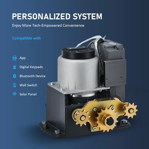 Vista 3 de CO-Z APP Smart abridor automático de puerta corrediza, abridor de puerta eléctrico de 280W para puertas de hasta 1400 lb 40 pies, sistema