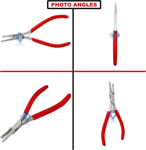 Vista 8 de OdontoMed2011 Jeweler - Alicates de anillo dividido para manualidades y manualidades, mango rojo