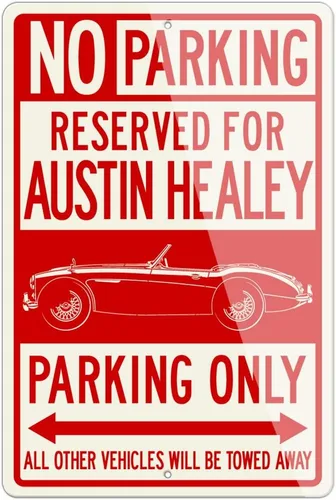 Austin Healey 3000 MKIII Roadster 1959-1967 - Letrero de aluminio reservado de aluminio – 8 x 12 pulgadas (1, pequeño) – Gran regalo de auto clásico