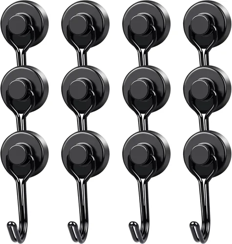 Vista 11 de MIKEDE Magnetic Hooks Heavy Duty Neodymium Magnet Hooks Magnetic Swivel Hooks for Hanging Rust Proof Strong Magnets with Hook Magnetic Metal Hanger