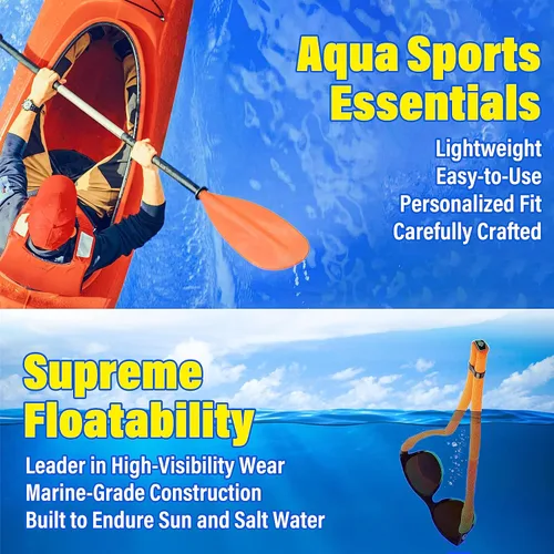 Vista 2 de DriftFish Correa de neopreno flotante para gafas de sol Gafas de sol flotantes grandes