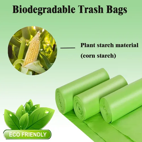Vista 3 de Bolsas de basura pequeñas de 1.2 galones – Bolsas de basura biodegradables para reciclaje ecológicas, forro de plástico compostable, bolsa fuerte
