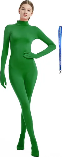 Vista 26 de Overol completo Full Bodysuit para mujer, con cremallera, sin capucha, de licra Spandex, para disfraz Zentai Negro