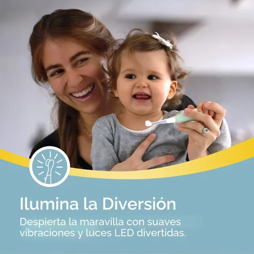 Vista 2 de Papablic BabyHandy Cepillo de Dientes Eléctrico Sónico para Bebés de 2 Etapas para Bebés y Niños Pequeños de 0 a 3 Años