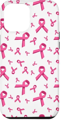 Vista 26 de Funda de soporte para iPhone 17 de mujeres de concientización sobre el cáncer de mama con patrón de cinta rosa