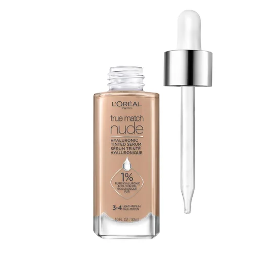 Vista 17 de L'Oreal Paris True Match Nude Hyaluronic Tinted Serum Foundation con 1% de ácido hialurónico, Cool Deep 7.5-8.5, 1 onza líquida