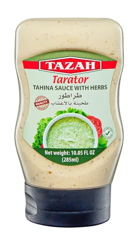 Vista 7 de Tazah Salsa de ajo libanesa de 9.34 onzas líquidas, botella exprimible auténtica aderezo cremoso de ajo de Oriente Medio, ideal para Shawarma