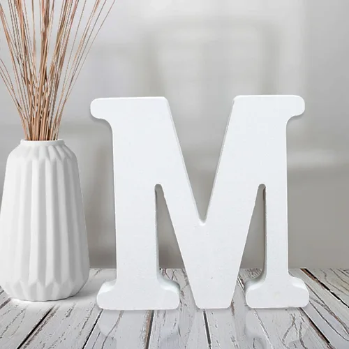 Vista 28 de AOCEAN Letras de madera blanca de 4 pulgadas sin terminar, letras de madera para pared, letras decorativas en pie, letras cortadas para letreros