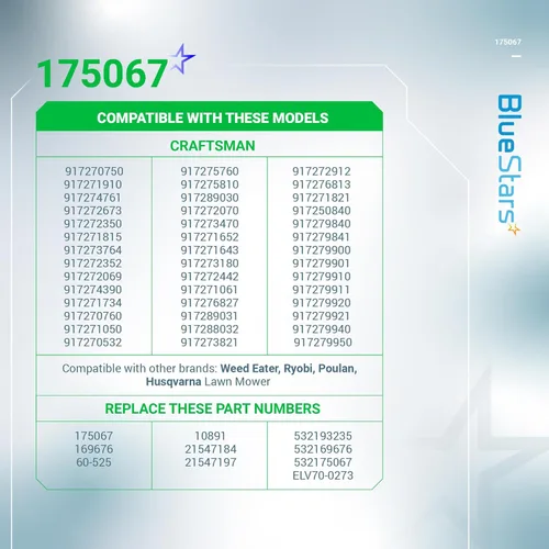Vista 5 de BlueStars 175067 169676 - Cable de embrague de cubierta, compatible con cortacéspedes Craftsman LT1000 LT2000 DLT 3000 AYP Husqvarna Poulan Ryobi