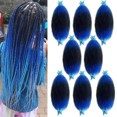 Vista 9 de Cabello para trenzas Marley Twist, Cabello Afro Twist Elástico de 12 Pulgadas, Cabello Twist Cubano Rojo, 8 Paquetes de Cabello Spring Twist Kinky