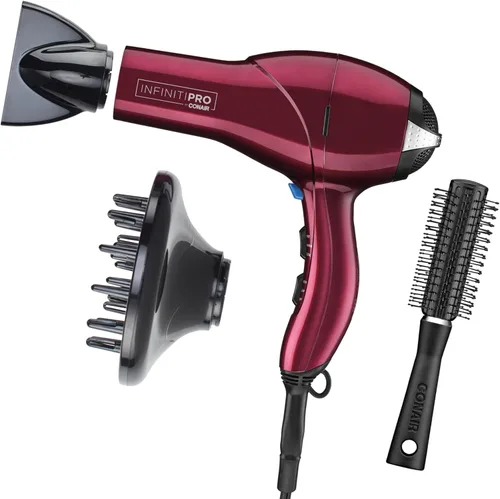 Vista 12 de Infiniti PRO CONAIR Hair Dryer with Diffuser, Professional AC Motor, Tourmaline Ceramic Technology Blow Dryer