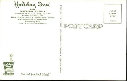 Vista 2 de Holiday Inn, Interstate 81 & U.S. Hwy. 50 E Winchester, Virginia VA Original Vintage Postcard