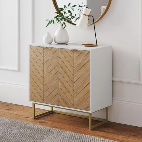 Vista 14 de Nathan James Enloe Aparador Buffet Moderno Gabinete de Almacenamiento de Acento Negro con Puertas en Acabado de Madera de Pino Rústico y Base