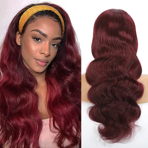 Vista 6 de Peluca rizada con diadema de cabello humano sin encaje frontal, pelucas rizadas para mujeres negras, cabello humano sin pegamento, 100% cabello