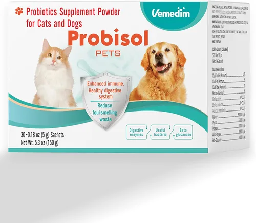 Probisol para mascotas, polvo probiótico para perros y gatos, ayuda a mantener un sistema inmunológico saludable, sistema digestivo, disminuye los