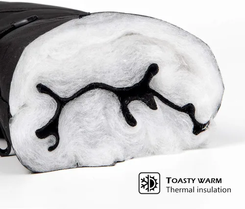 Vista 5 de HIGHCAMP Guantes de invierno para niños y niñas, guantes de nieve impermeables con correa de permanencia