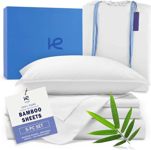 Vista 43 de Kickoff Sábanas de bambú de viscosa tamaño individual, 3 piezas, 100% viscosa de bambú orgánico, juego de sábanas refrescantes para cama