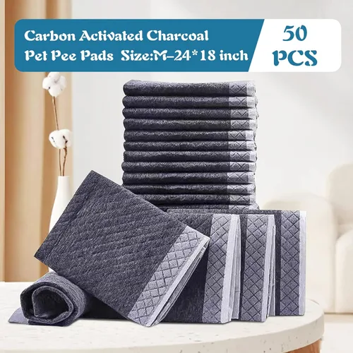 Vista 4 de clothmile 40 almohadillas de carbón activado para orina de mascotas, almohadillas de carbón inodoro para cachorros para perros, almohadillas