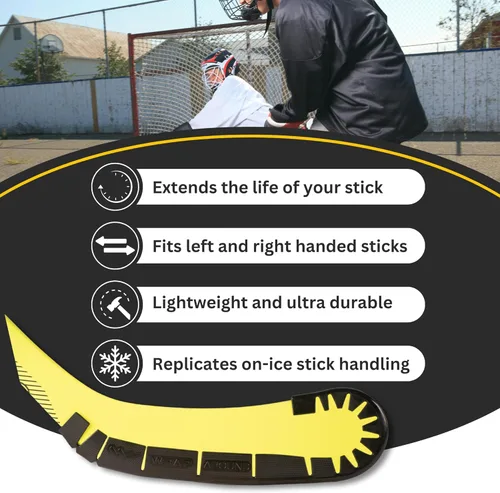 Vista 4 de Wraparound Hockey Stick Blade Protector for Off Ice Training, Street Hockey – Long Lasting – Cuts to Fit Kids, Intermediate, Senior Sticks