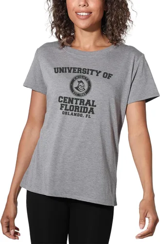 Vista 46 de Colección oficial de camisetas sueltas con logotipo de círculo envejecido universitario para mujer, jaspeado atlético