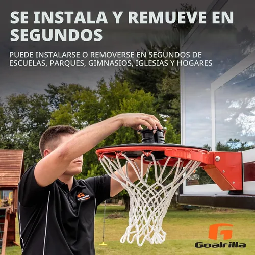 Vista 3 de Goalrilla El bloqueador de llantas de baloncesto protege tu aro con un sistema de bloqueo, color negro