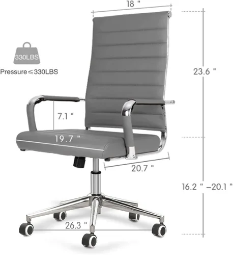 Vista 4 de Silla de Oficina para Escritorio, Sillas Modernas de Cuero para Sala de Conferencias, Silla Ergonómica de Alto Respaldo para el Hogar, Silla
