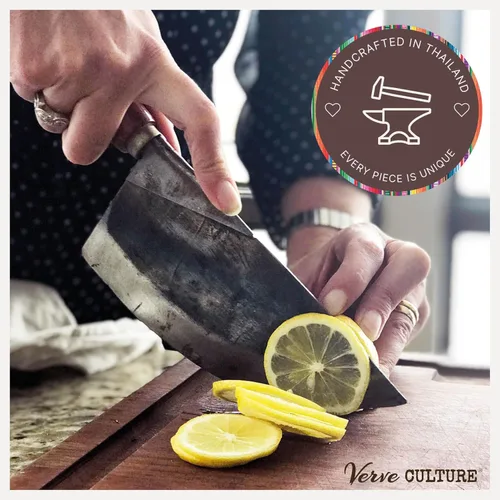 Vista 3 de Verve CULTURE Juego de 2 cuchillos Thai Chef's Moon - Cuchillo de acero al carbono forjado a mano