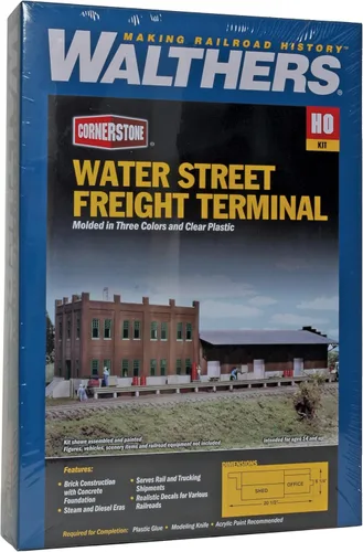 Vista 3 de Walthers Cornerstone Ferrocarril modelo a escala HO de la terminal 933-3009 del flete de la calle del agua - Kit de estructura