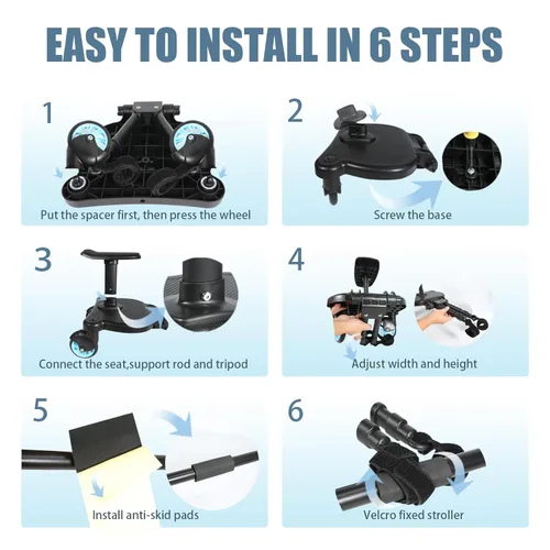 Vista 6 de Tabla universal para cochecito, tabla para cochecito, accesorio para cochecito para niños pequeños, para sentarse y estar de pie, tabla de pie