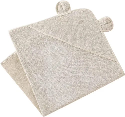 Vista 2 de Juego de toallas de baño con capucha para bebé, viscosa suave de bambú, para recién nacidos, bebés, 30 x 30 pulgadas