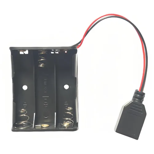 Vista 8 de 10 piezas de portapilas AA de 1 celda con tapa/interruptor de encendido/apagado/cables conductores, 1 caja de batería AA para producción