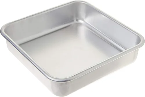 Nordic Ware - 47500 Nordic Ware Naturals - Bandeja comercial de aluminio natural de 8" x 8" cuadrada para pastel, 8 por 8 pulgadas, plateada