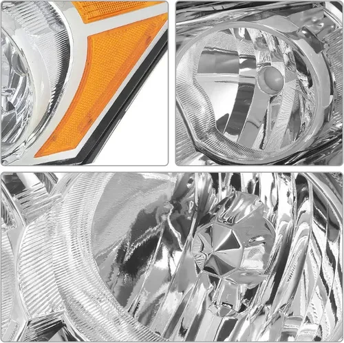 Vista 8 de para Honda Accord 2008-2012 4 puertas, carcasa cromada con lente transparente y reflector ámbar, juego de faros izquierdo y derecho de repuesto,