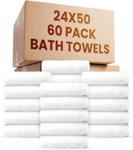 Vista 9 de Paquete de 300 paños económicos a granel (12 x 12) – Paños blancos a granel – Trapos de limpieza comercial de mezcla de algodón – Toallas