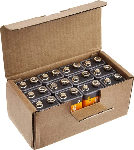 Vista 4 de Tienda Basics Paquete de 12 unidades de baterías alcalinas multiusos de 9 voltios de rendimiento 5 años de vida útil paquete económico fácil de abrir