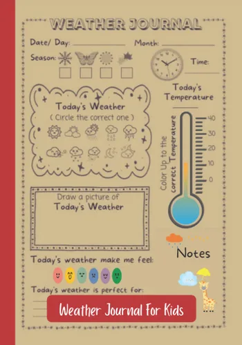 Weather Journal for Kids Daily Weather Tracking Book for Future Meteorologist, Weather Watching Logbook, Weather Log Journal Gift for Kids & Teens,